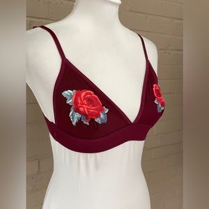 Pink Victoria’s Secret  embroidery rose  bra  XS